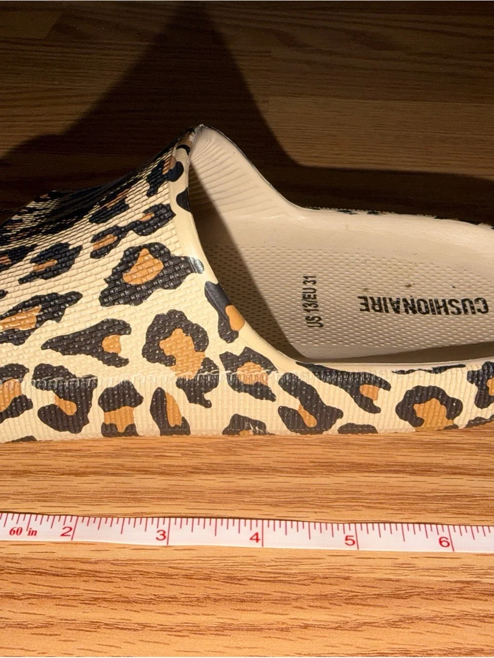 Cushionaire Kids Leopard Print Slide Sandals - Tan & Black
